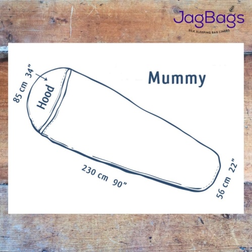 JagBag Mummy - Silk Sleeping Bag Liner - White -  SPECIAL OFFER